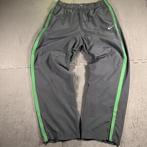 Nike Men's y2k Track Pants with Green Side Stripes